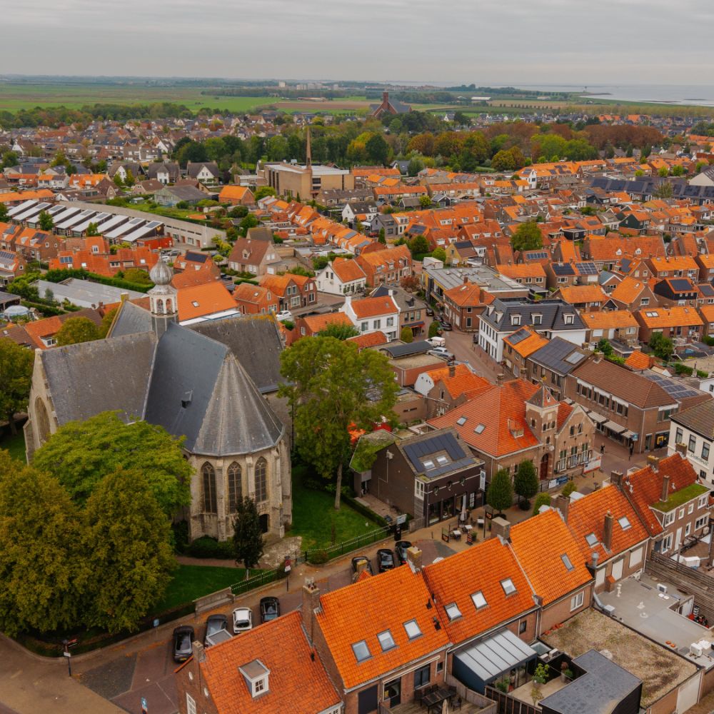 Yerseke van bovenaf