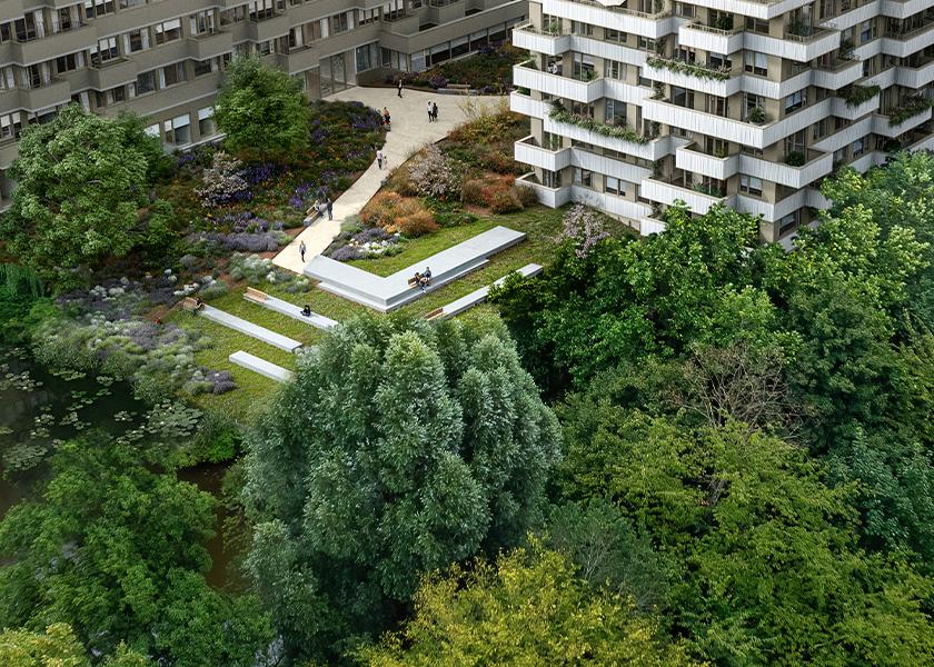 Groene daktuin van PondHouse
